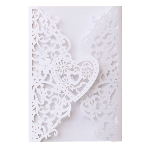 Laser Geschnittene Herz Einladungsumschläge Perlmuttpapier Hohl Aus Grußkartenhüllen Für Hochzeit Verlobungsfeier