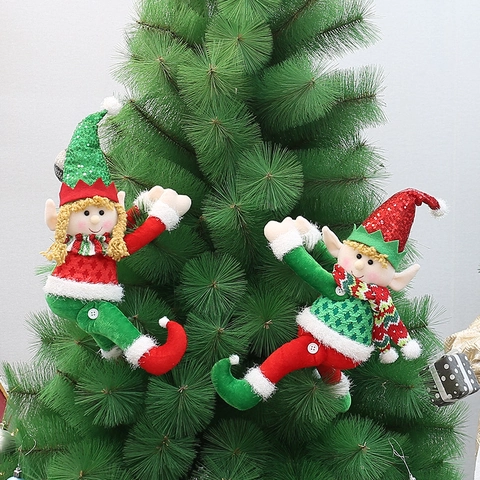 Simpatici Ornamenti di Peluche dell'Elfo di Natale Cappello con Paillettes Sciarpa a Righe Decorazione Appesa per l'Albero di Natale Festivo per l'Arredamento della Casa della Festa