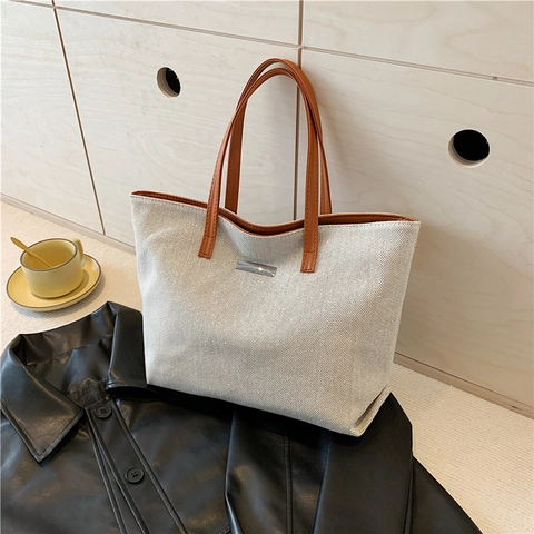 Bolso Tote de Cuero PU para Mujer Gran Capacidad Bolso de Hombro Minimalista Bolso Axilar Retro Color Sólido Bolso de Mano Urban Commute