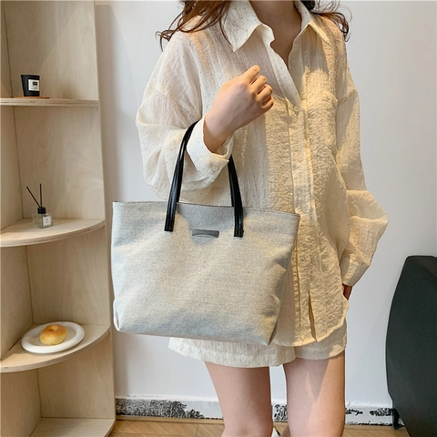 Bolso Tote de Cuero PU para Mujer Gran Capacidad Bolso de Hombro Minimalista Bolso Axilar Retro Color Sólido Bolso de Mano Urban Commute