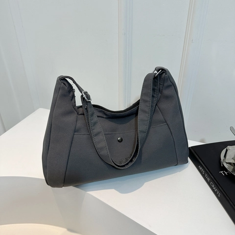 Bolso de Hombro de PU de Gran Capacidad para Mujer Color Sólido Casual Hobo Tote Con Cremallera Correa Ajustable Moda Diaria