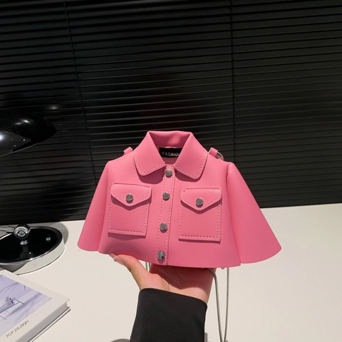 Creative Jacket Shaped Shoulder Bag For Women PU Leather Design Underarm Bag With Metal Chain Strap Daily Fashion Accessory