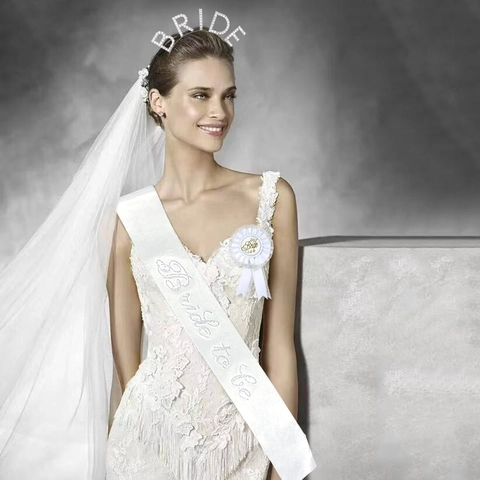 Strass Bride To Be Schärpe Haarreif Rosette Set Legierung Brautparty Zubehör Hochzeit Dekorationen Für Damen