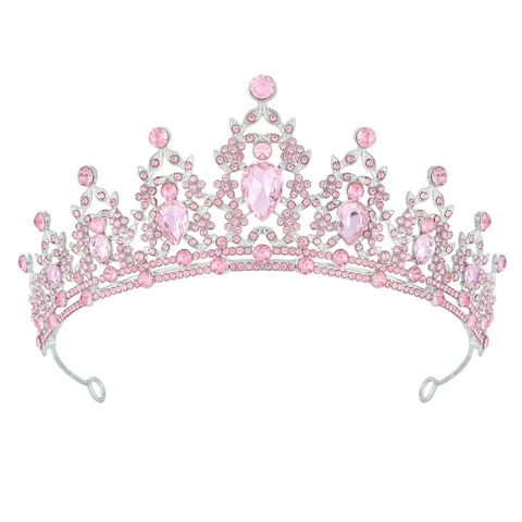 Lussuosa Corona da Sposa in Lega di Zinco con Strass Tiara Nuziale Stile Europeo Copricapo da Festa per Donna Gioielli alla Moda