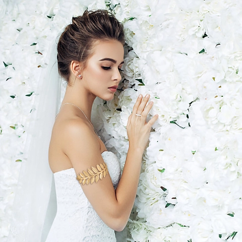 Blatt Armreif Metalllegierung Griechischer Lorbeerkranz Stil Offen Einstellbar Armband Für Damen Hochzeit Braut Party Schmuck