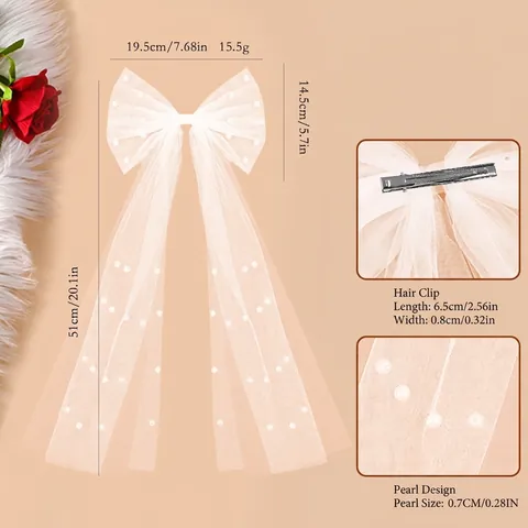 Ensemble Écharpe De Mariée Et Pince À Cheveux Noeud Bride To Be En Dentelle Satin Ruban Avec Künstliche Perle Strass Pour Fête Mariage