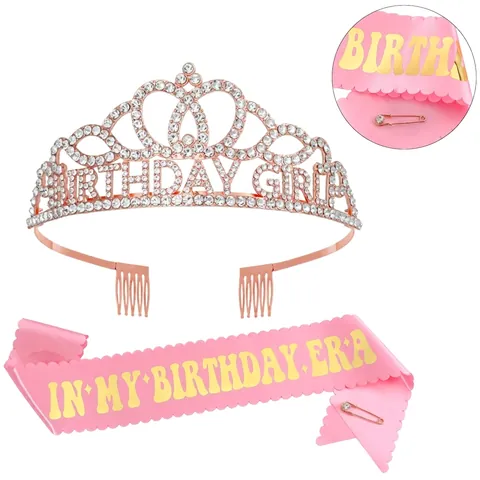 Tiara Birthday Girl E Fascia In My Birthday Era Con Spilla In Strass Per Festa Di Compleanno Donna Accessori