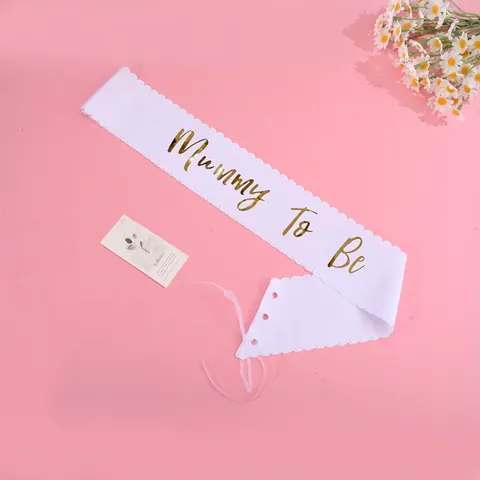Mummy To Be Stirnband Und Satin Schärpe Set Zinklegierung Strass Tiara Wellenkante Schärpe Für Babyparty Dekoration Damen