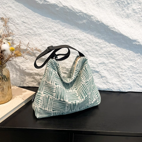 Damen Fashion Geometrische Muster Tragetasche Nylon Umhängetasche Großes Fassungsvermögen Lässig Crossbody Bag Mit Verstellbarem Riemen