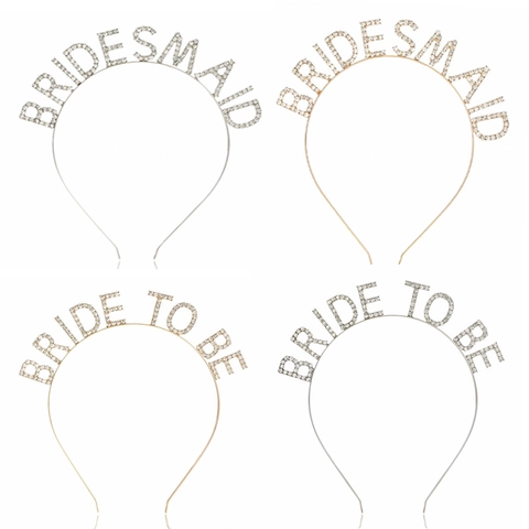 Cerchietto con Lettere in Strass per Sposa e Damigella d'Onore Lega Alfabeto Copricapo Oro Argento Oro Rosa Decorazioni per Matrimoni