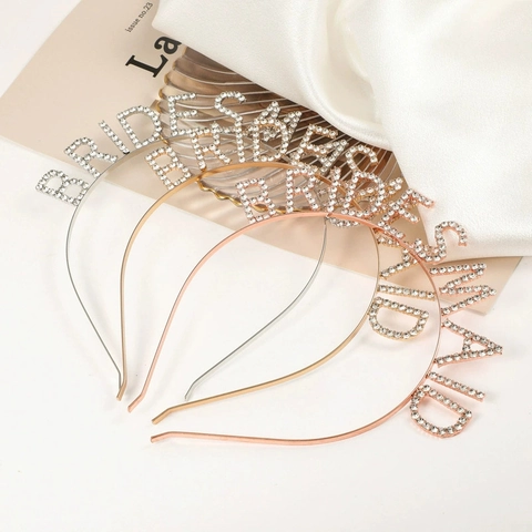 Cerchietto con Lettere in Strass per Sposa e Damigella d'Onore Lega Alfabeto Copricapo Oro Argento Oro Rosa Decorazioni per Matrimoni