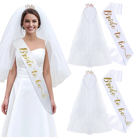 Set Fascia E Velo Bride To Be Per Addio Al Nubilato Diara In Metallo Cerchietto Per Matrimonio Bridal Shower Hen Party