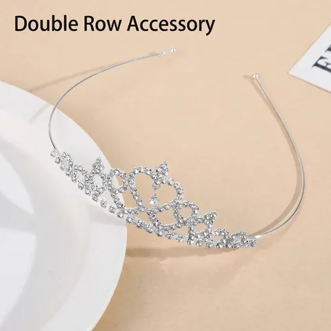 Tiara a Corona in Cristallo a Forma di Cuore per Donna Ragazza in Lega di Zinco con Strass Cerchietto da Principessa per Matrimonio Festa di Compleanno
