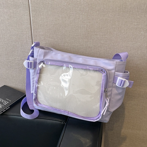 Grote Capaciteit Transparante PVC Messenger Tas Voor Dames Japanse Ins Stijl Schoudertas Met Verstelbare Riem Ita Bag