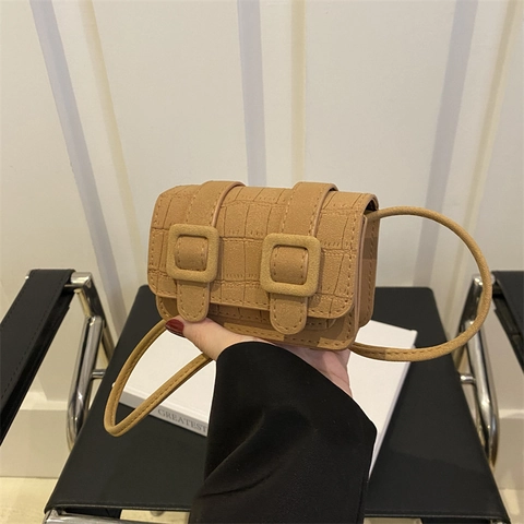 Mini Borsa a Tracolla in Pelle PU con Motivo a Coccodrillo Vintage Per Donna Borsa a Spalla Quadrata Minimalista per Pendolari Quotidiani