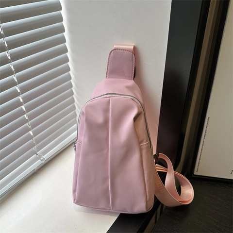 Women Large Capacity PU Leather Crossbody Bag Trendy Urban Simple Design Chest Bag Solid Color Stitched Shoulder Bag Daily