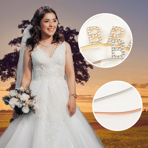 Diadema de Letras Bride con Strass Rosa Aleación Plata Tiara para Despedida de Soltera Boda Fiesta de Novia Accesorio Pelo
