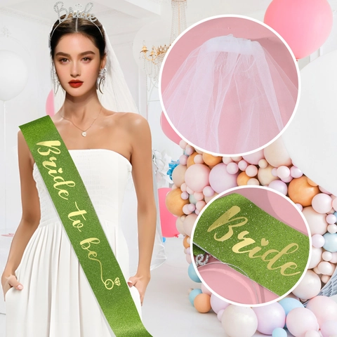 Decorazioni per Addio al Nubilato Bride To Be Diadema con Strass Velo in Rete Bianca e Fascia in Raso con Stampa in Oro per Matrimonio Articoli per Feste
