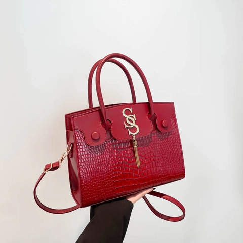 Sac à Bandoulière Elégant pour Femme en Cuir PU Avec Motif Crocodile Gland Boucle en Métal S Sac à Main Grande Capacité Décontracté