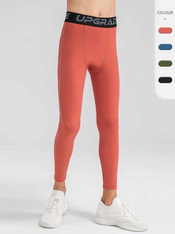 Jungen Schnelltrocknende Sport Kompressions Leggings Nylon Elasthan Hoch Elastisch Atmungsaktiv Sporthose Für Basketball Laufen Fitness