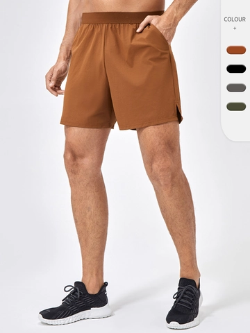 Herren Sommer Schnelltrocknend Sportshorts Nylon Atmungsaktiv Locker Laufen Fitness Training Shorts Mit Taschen Seitenschlitz