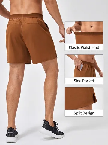 Herren Sommer Schnelltrocknend Sportshorts Nylon Atmungsaktiv Locker Laufen Fitness Training Shorts Mit Taschen Seitenschlitz