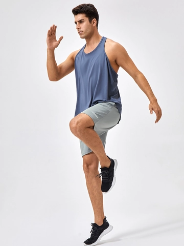 Men Quick-Drying Sports Tank Top Breathable Polyester Spandex Racerback Muscle Vest For Fitness Gym Running Training
