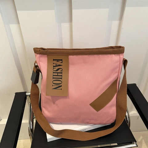 Bolso Tote de Lona de Moda para Mujer Gran Capacidad Casual Bolso de Hombro Minimalista Color Sólido Bolso de Mano