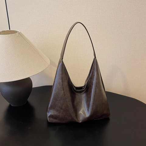Damen Große Kapazität PU Leder Tote Bag Minimalistisch Hobo Umhängetasche Mit Magnetschnalle Pendler Handtasche Für Damen