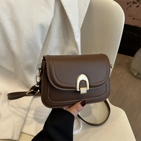 Bolso de Hombro Retro de Nailon para Mujer Color Sólido Hebilla de Bloqueo de Metal Bolso de Silla de Axila Moda Casual Urbana