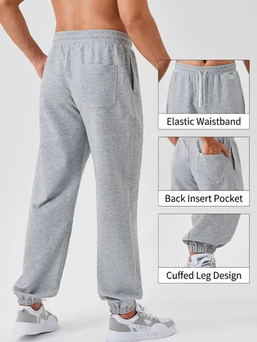 Pantaloni Sportivi da Uomo Casual Vestibilità Larga Coulisse in Vita Fondo Elasticizzato Corsa Allenamento Fitness All'aperto