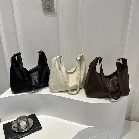 Borsa a Spalla da Donna in Pelle PU Vintage Borsa Tote a Grande Capacità per Pendolarismo Uso Quotidiano Casuale Borsa alla Moda Street Style