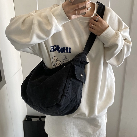 Borsa a Spalla in Denim di Grande Capacità Borsa Hobo Lavata per Donna Borsa a Tracolla Casual Multitasche Cuciture a Contrasto Tote Bag Quotidiana