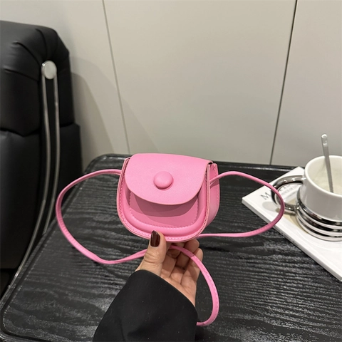 Borsa a Tracolla da Donna Mini in Pelle PU Minimalista Urbana con Patta Borsa a Tracolla Tinta Unita Piccola Quadrata Portamonete Accessorio Moda Quotidiano