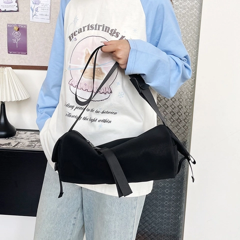 Dames Mat PU Leer Cilinder Schoudertas Grote Capaciteit Minimalistisch Casual Crossbody Emmer Tas Stedelijke Stijl Tote Bag