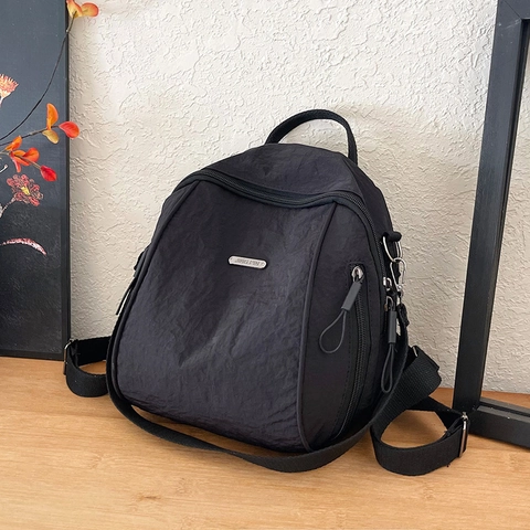 Zaino in Pelle PU Minimalista da Donna Grande Capacità Leggero Multitasche Borsa per la Scuola Viaggio Moda Quotidiana