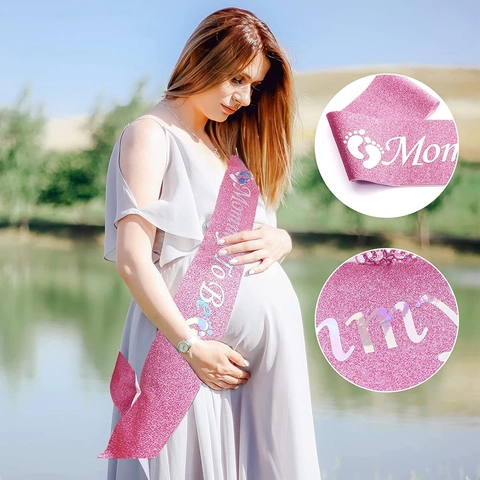 Glitzer Mommy To Be Schärpe Für Babyparty Dekoration Heißfoliengeprägte Festliche Band Gürtel Für Schwangere Frauen
