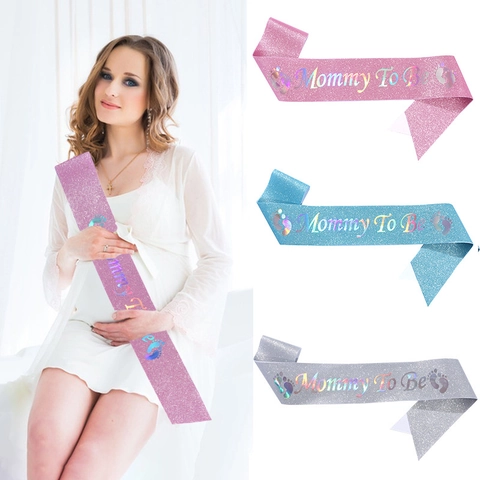 Glitzer Mommy To Be Schärpe Für Babyparty Dekoration Heißfoliengeprägte Festliche Band Gürtel Für Schwangere Frauen