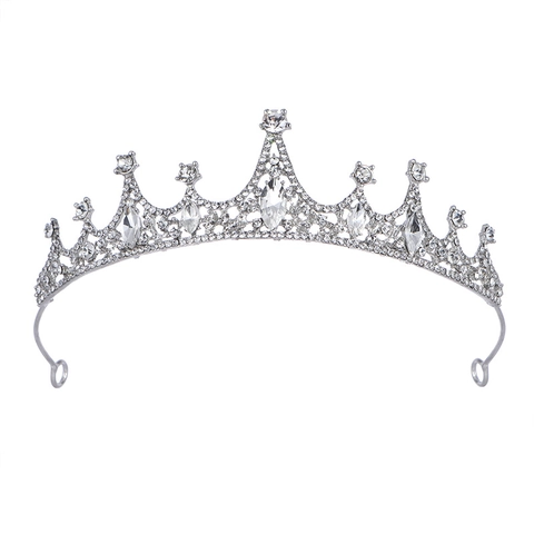 Vintage Alloy Rhinestone Bridal Crown Baroque Tiara For Women Girls Wedding Birthday Party Performance Hair Accessories Gift