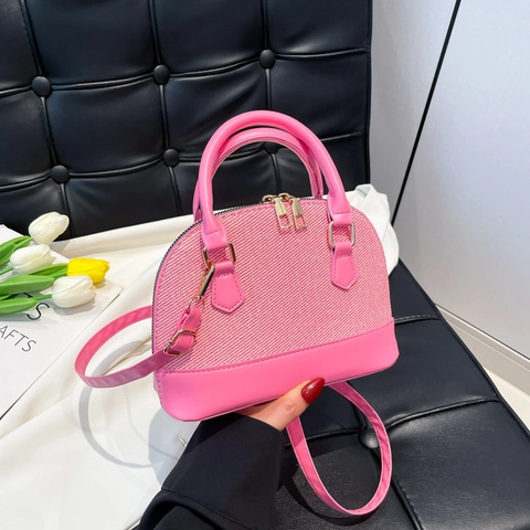 Borsa a Spalla da Donna con Texture in PU a Conchiglia Minimalista Borsa a Mano Urban Casual Borsa a Mano Con Tracolla Regolabile