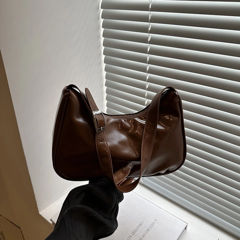 Minimalistische Damen Achseltasche Große Kapazität PU Leder Hobo Tasche Vintage Stilvolle Umhängetasche Für Den Alltag