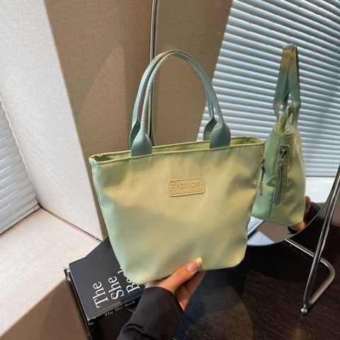 Γυναικεία Mini Canvas Tote Τσάντα Μονόχρωμη Αδιάβροχη Τσάντα Χειρός Casual Μικρή Τσάντα Ώμου Μινιμαλιστική Μόδα Ετικέτα Τσάντα