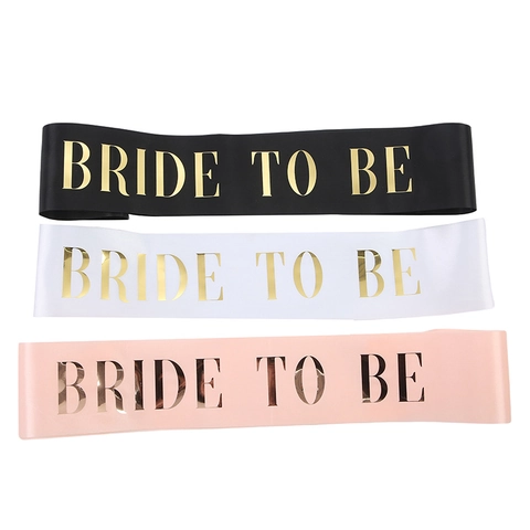Bride To Be Satin Sash Gold Stamping Bachelorette Party Decoration Bridal Wedding Shower Party Wear Accessories For Bride