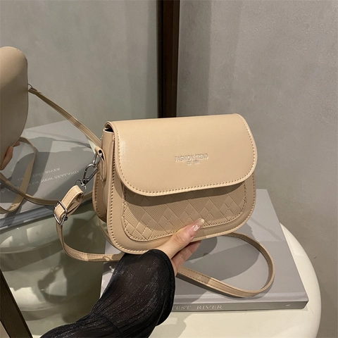 Women Fashion PU Leather Quilted Shoulder Bag Solid Color Large Capacity Crossbody Small Square Bag Casual Daily Handbag