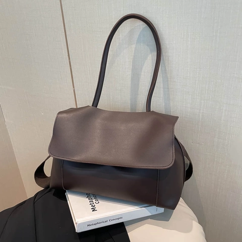 Nylon Large Capacity Tote Bag For Women Vintage Solid Color Shoulder Bag For Office Commuting And Daily Casual Storage
