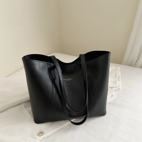 Γυναικεία Vintage Τσάντα Tote από Δέρμα PU Μεγάλη Χωρητικότητα Ρετρό Τσάντα Ώμου Μόδα Τσάντα Χειρός Καθημερινή