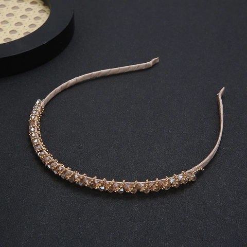 Mode Strass Perlen Gewickeltes Dünnes Metall Haarreif Retro Handgefertigter Haarschmuck Für Damen Party Haarreif