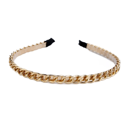 Westliche Mode Metall Kette Stirnband Schmale Haarreifen Für Damen Galvanisiert Punk Minimalistische Haar Accessoires Geschenk