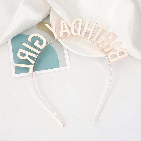 Cerchietto Birthday Girl in Lega Con Lettere in Smalto Colorato Corona Birthday Queen Accessori Capelli per Festa Donna