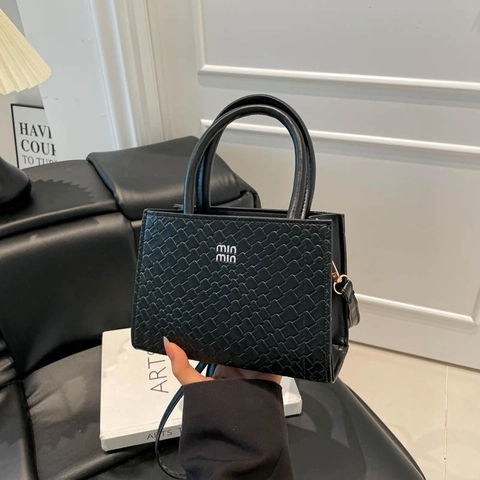 Borsa a Tracolla da Donna Vintage in Pelle PU Trama Intrecciata Borsa a Mano Quadrata Con Manico Superiore Casual Tracolla